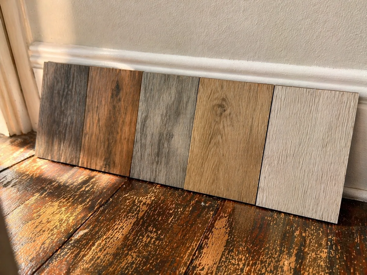 Wood floor material samples
